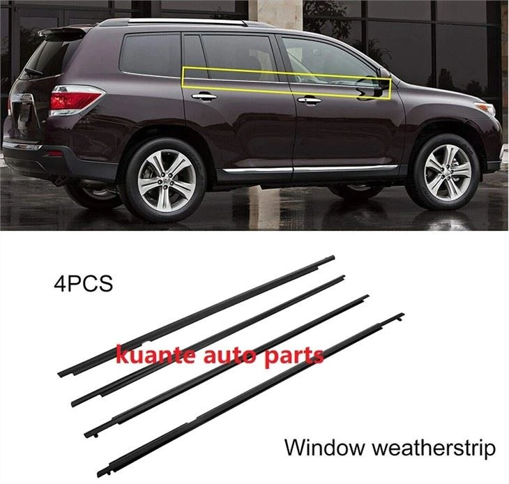 Automotive Exterior Door Belt Weatherstrip Window Seal Trim Kit For Toyota Highlander 2012